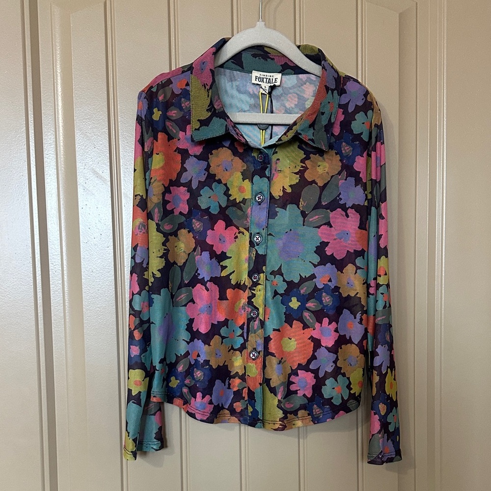 Finding Foxtale Floral Blouse Flower Power Girls size 8 NEW!